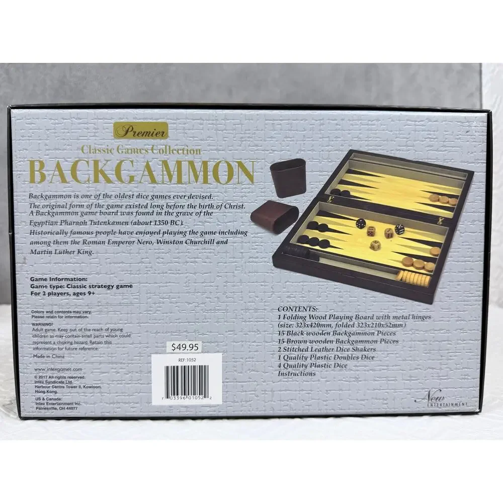 Premier Classic Games Collection Backgammon Vintage Sealed Board Game